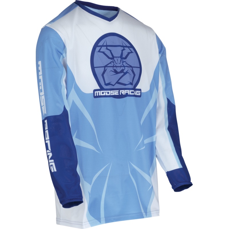 MOOSE RACING Youth Agroid Mesh Jersey – Blue/White – Large 2912-2483