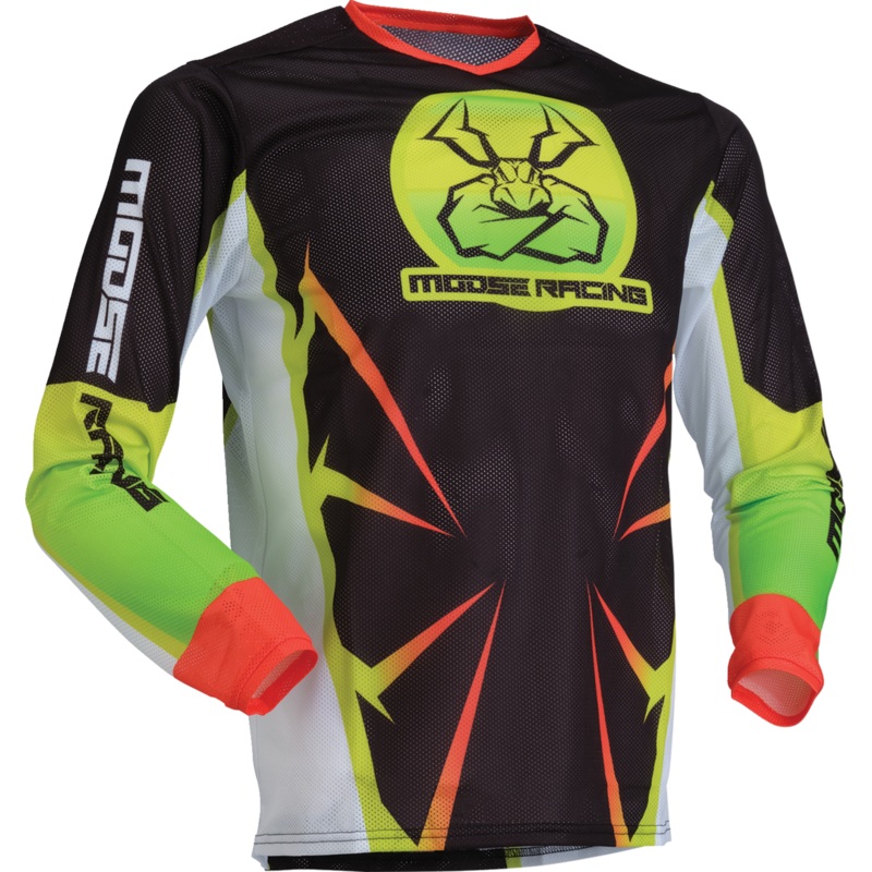 MOOSE RACING Youth Agroid Mesh Jersey – Hi-Viz/Black – Medium 2912-2532