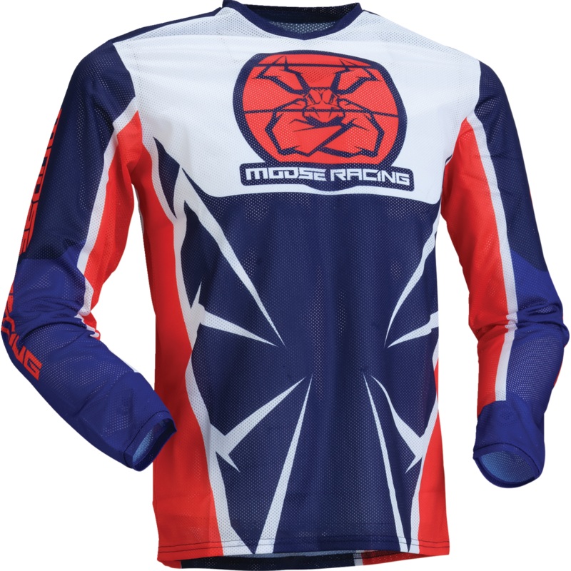 MOOSE RACING Youth Agroid Mesh Jersey – Red/White/Blue – Medium 2912-2525