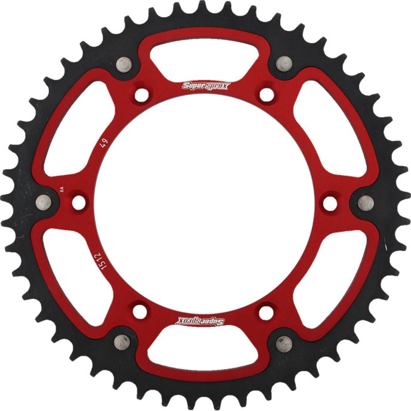 Rear Stealth Sprocket Alu/Stl 49t 520 Red Gas/She