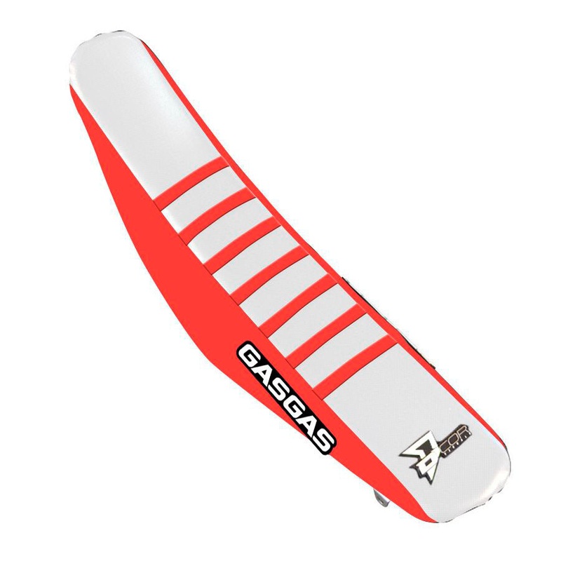 Seat Cover Red/White W/Red Ribs Gas
