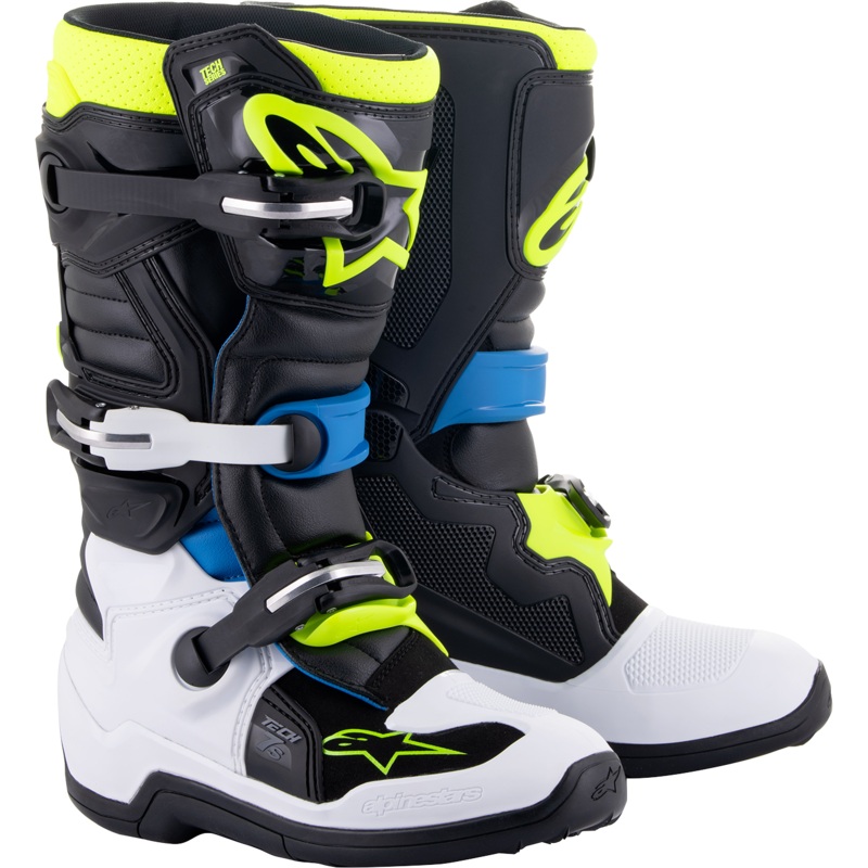 ALPINESTARS Youth Tech 7S Boots – Black/Blue/Yellow – US 8 2015017-1795-8