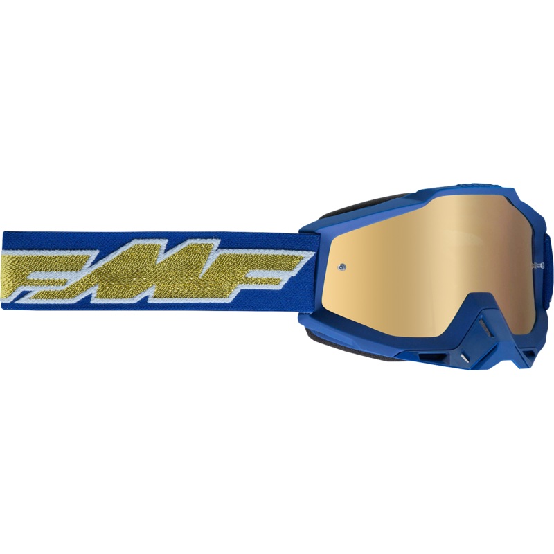 FMF PowerBomb Goggles – Rocket – Deep Navy – Gold Mirror F-50037-00010