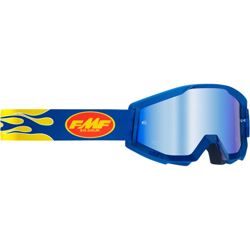 FMF PowerCore Goggles – Flame – Navy – Blue Mirror F-50051-00007