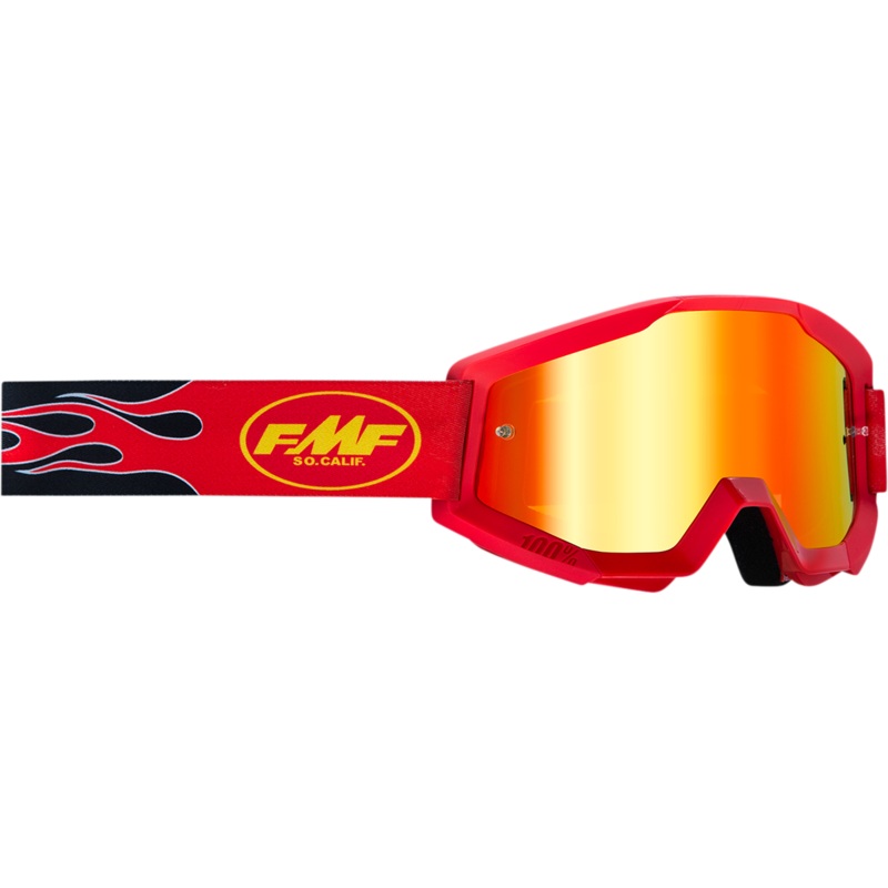 FMF Youth PowerCore Goggles – Flame – Red – Red Mirror F-50055-00004