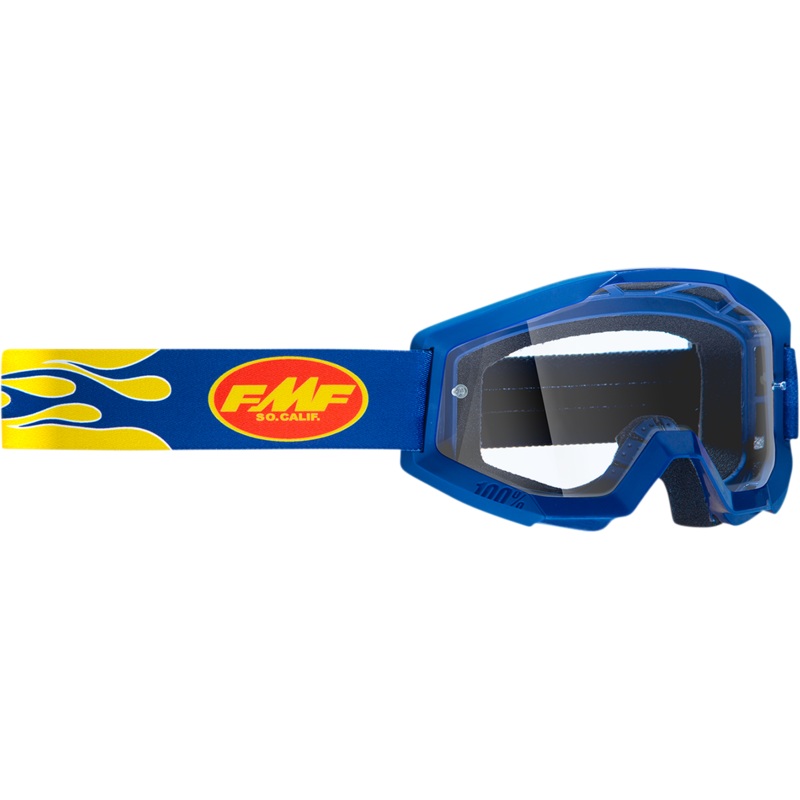 FMF PowerCore Goggles – Flame – Navy – Clear F-50050-00007
