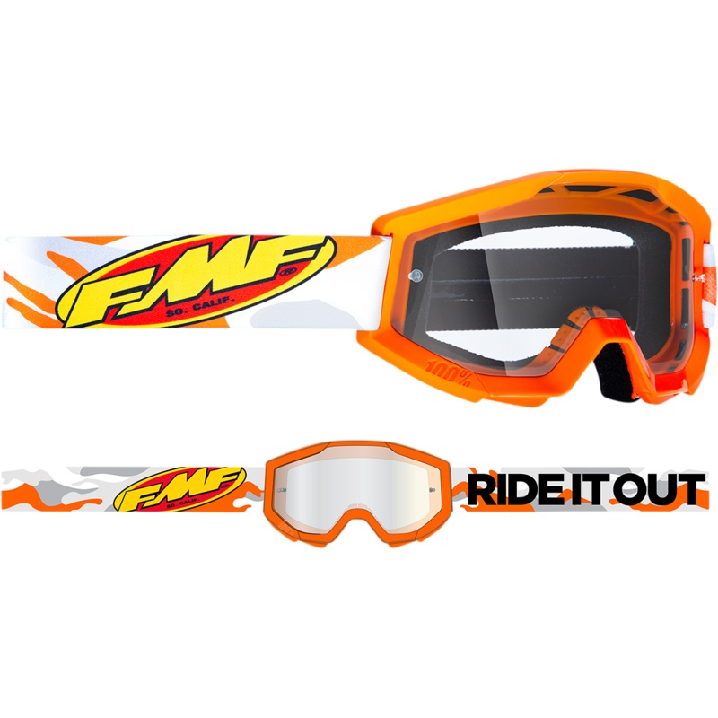 FMF Youth PowerCore Goggles – Assault – Gray – Clear F-50054-00001
