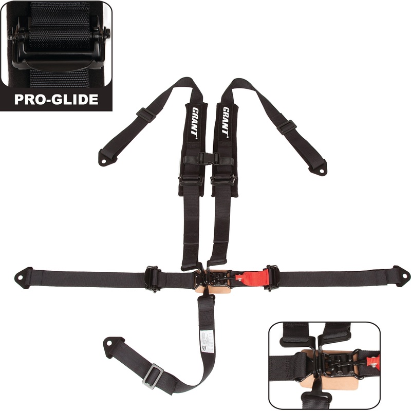 5 Point Safety Harness W/Pads Black 2 Straps