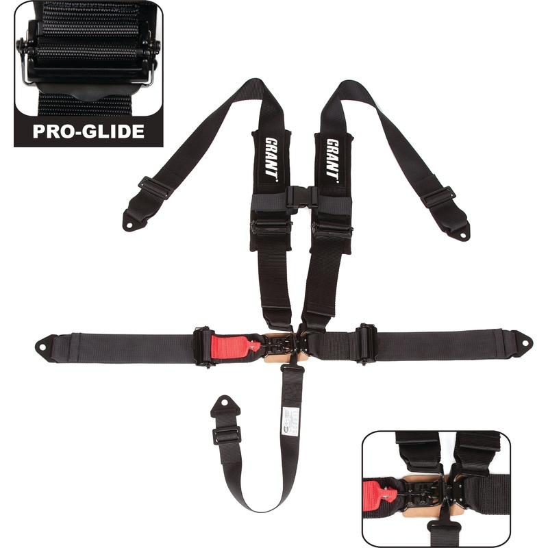 5 Point Safety Harness W/Pads Black 3 Straps