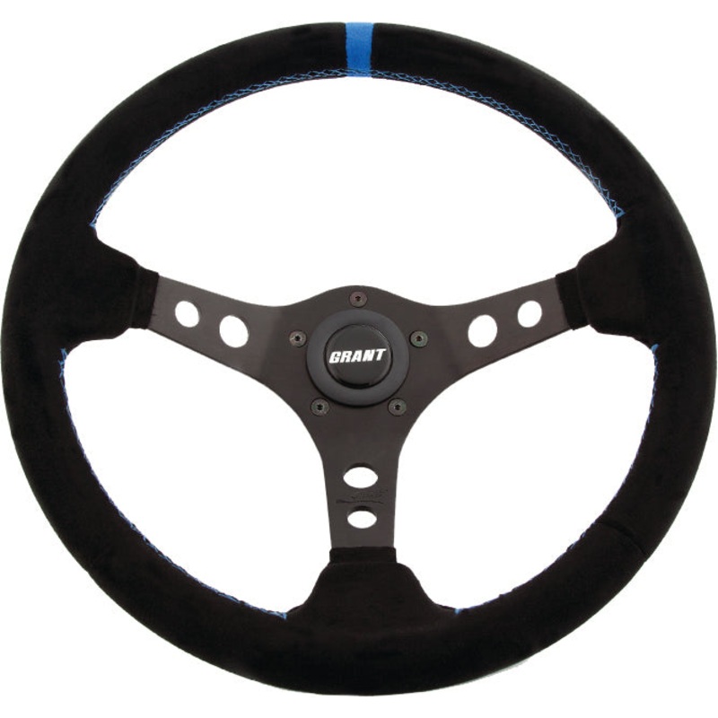 Suede Series Steering Wheel Black/Blue