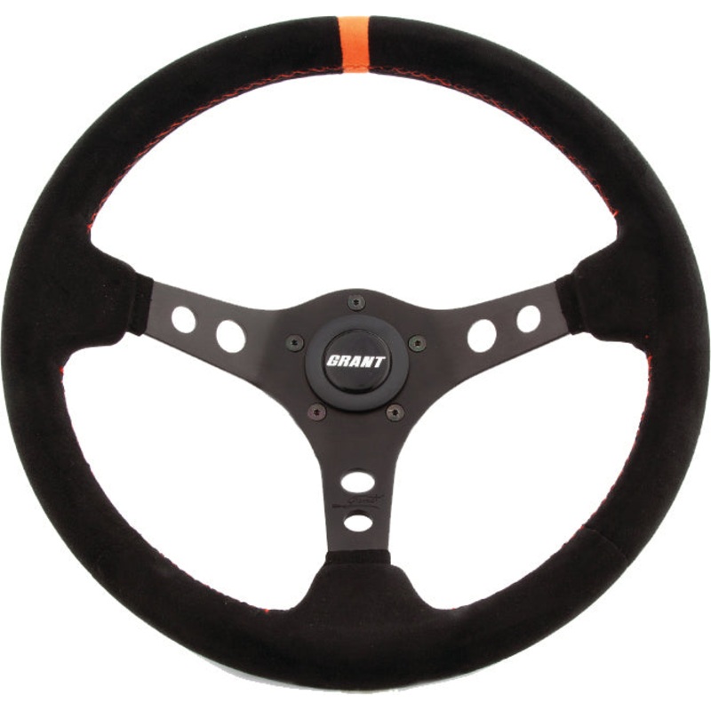 Suede Series Steering Wheel Black/Orange