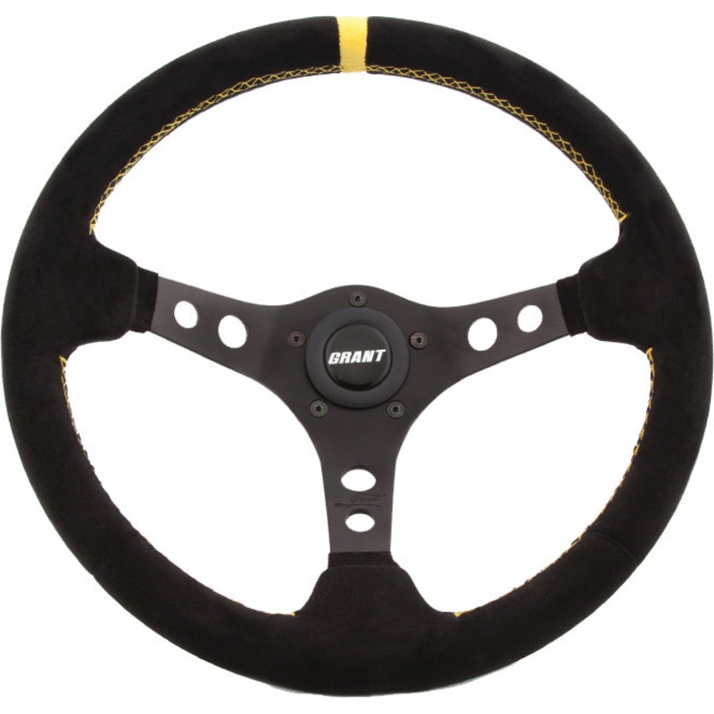 Suede Series Steering Wheel Black/Yellow