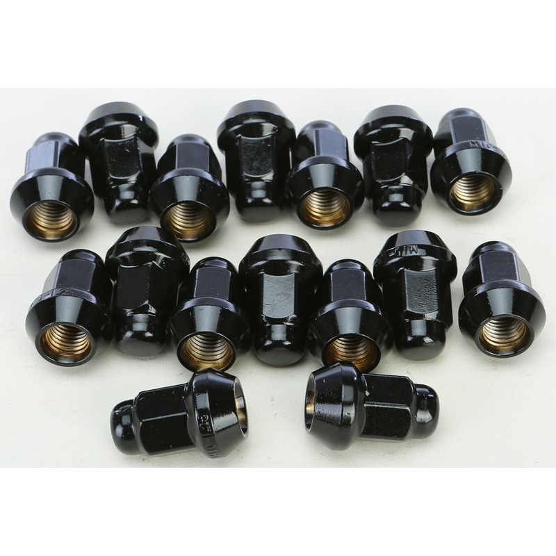 10mmx1.25 Tapered Lug Nuts Black 60′ 14mm Head 16/Pk