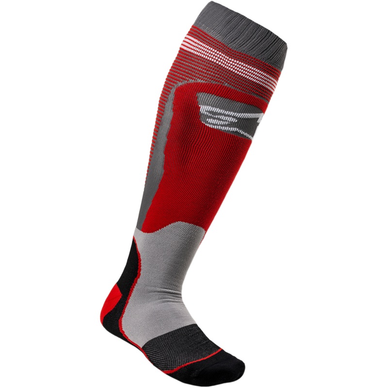 ALPINESTARS MX Plus 1 Socks – Red/Gray – Small/Medium 4701820-318-SM