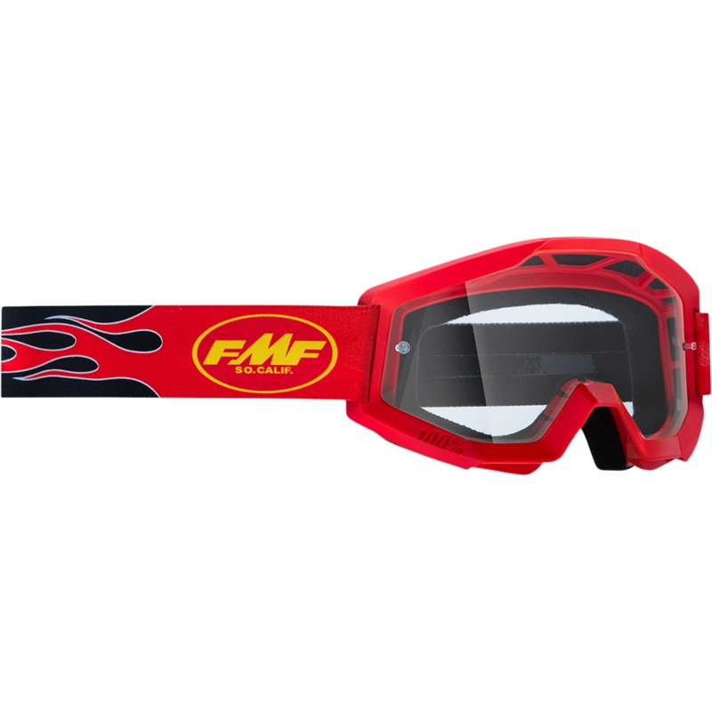 FMF PowerCore Goggles – Flame – Red – Clear F-50050-00008