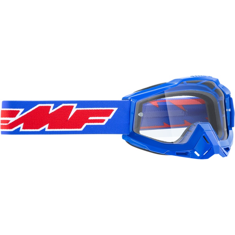 FMF Youth PowerBomb Goggles – Rocket – Blue – Clear F-50047-00002