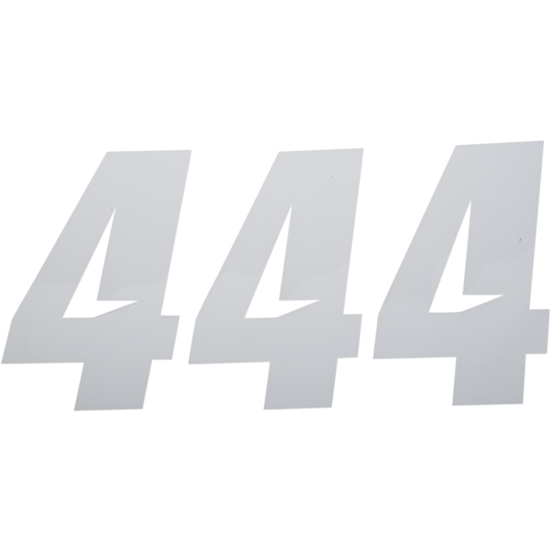 D’COR VISUALS Slash Number Plate – #4 – White – 7 45-32-4