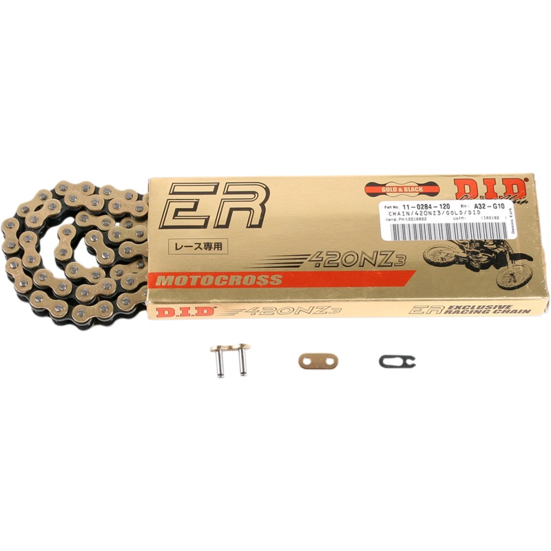 DID 420 NZ3 – High-Performance Motorcycle Chain – 120 Links – Gold 420NZ3G120RB