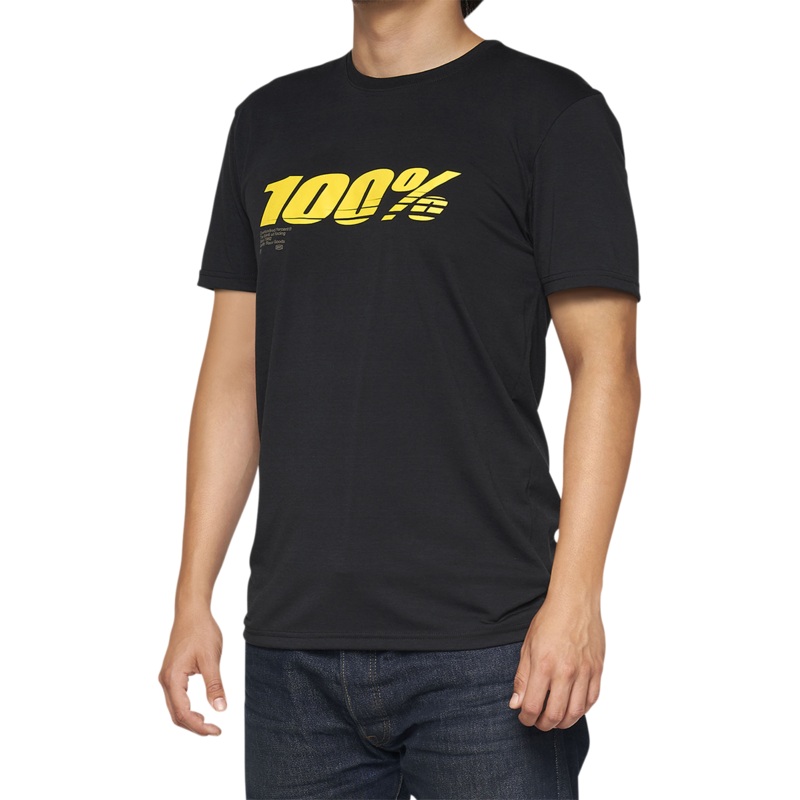 100% Tech Speed T-Shirt – Black – Large 35030-001-12