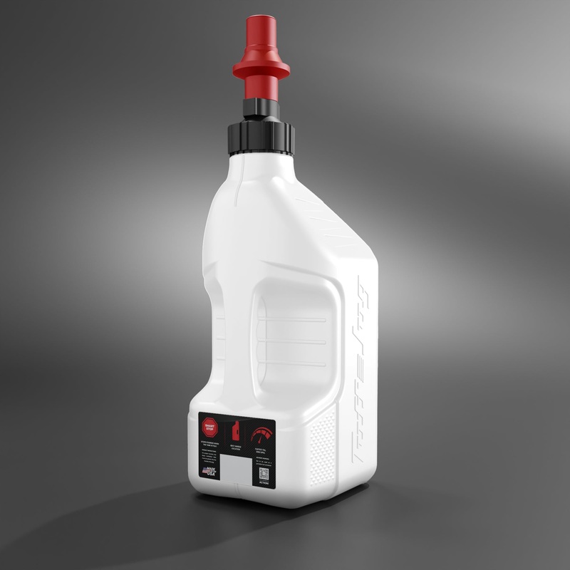 Utility Container White W/ Red Cap 2.5 Gal