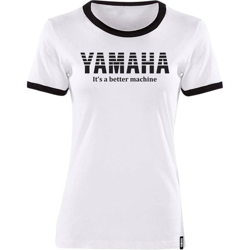 YAMAHA APPAREL Women’s Yamaha Vintage T-Shirt – White/Black – Large NP21S-L1793-L