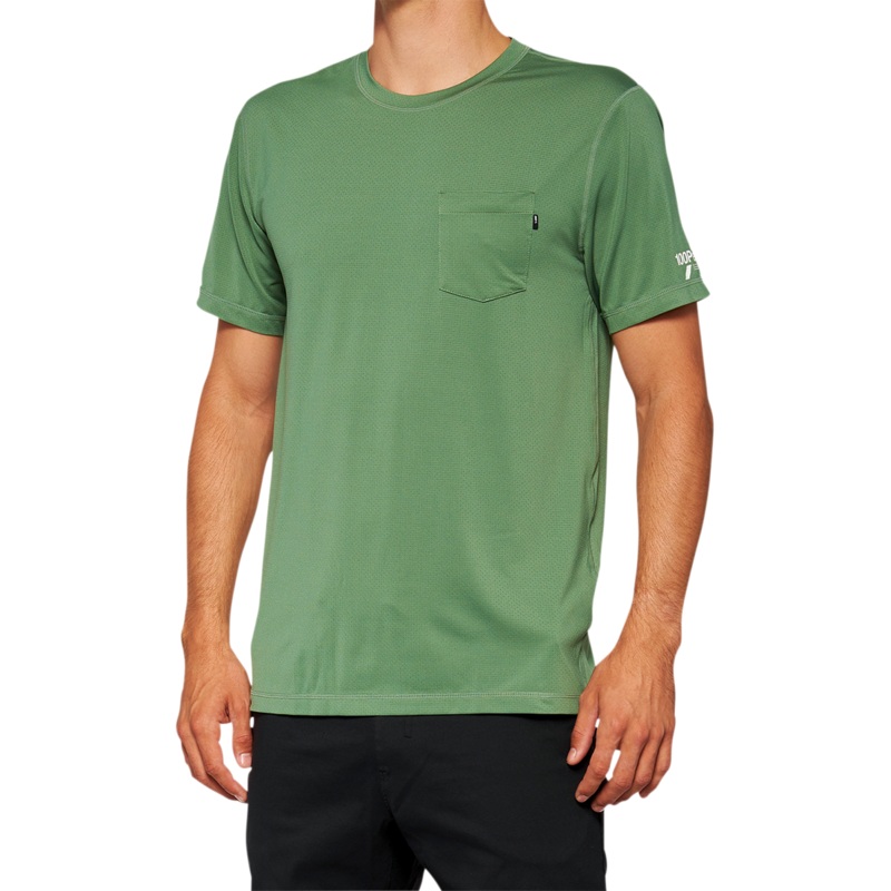 100% Mission Athletic T-Shirt – Olive – XL 20014-00018