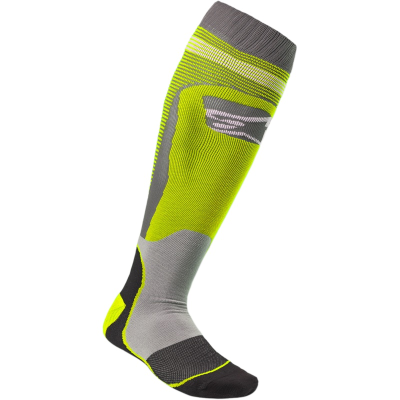 ALPINESTARS MX Plus 1 Socks – Yellow/Gray – Small/Medium 4701820-501-SM