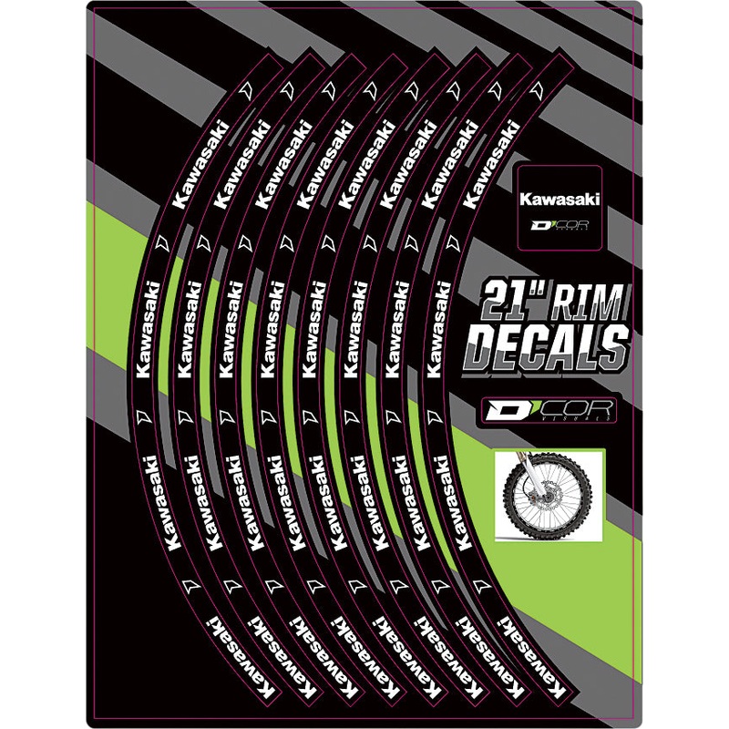 Rim Decals 21 Kawasaki Logo Front