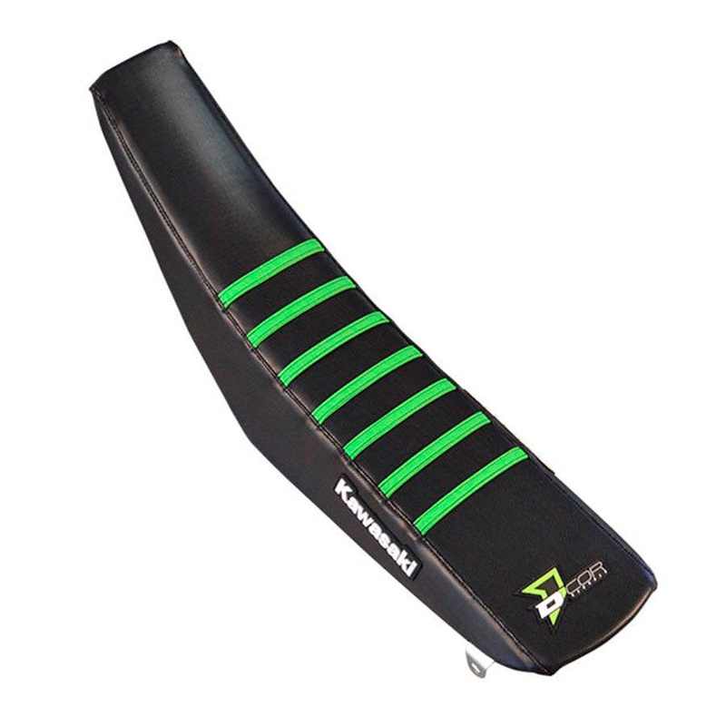Seat Cover Black W/Green Ribs Kaw