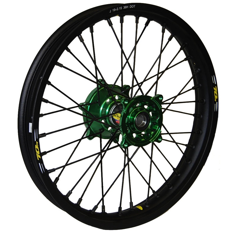 Wheel Rear 1.85×19 Green Hub Blk Rim/Blk Spoke/Blk Nipple