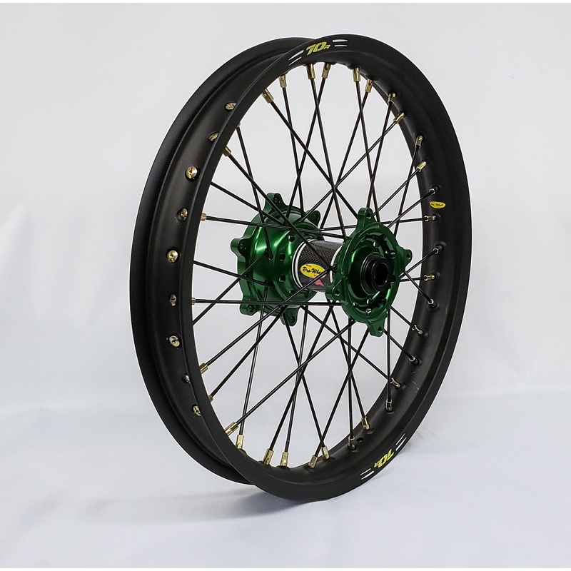 Wheel Rear 2.15×18 Green Hub Blk Rim/Blk Spoke/Gld Nipple