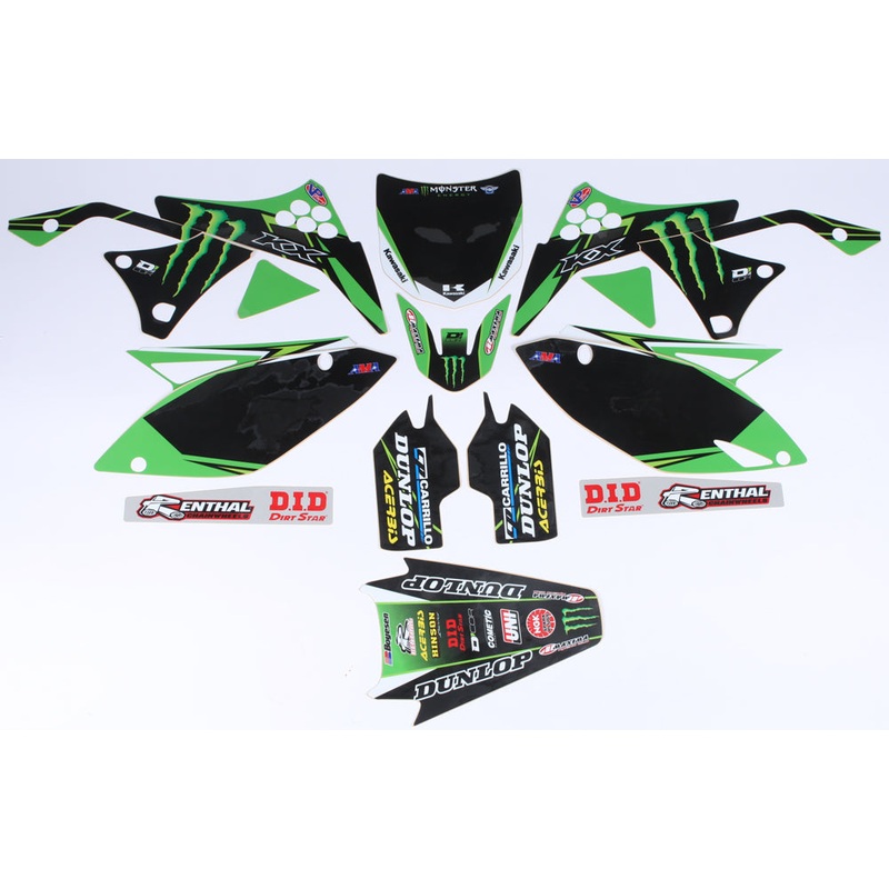 Complete Kit 16 Monster Kaw Kxf 250 09 12 Blk Bg