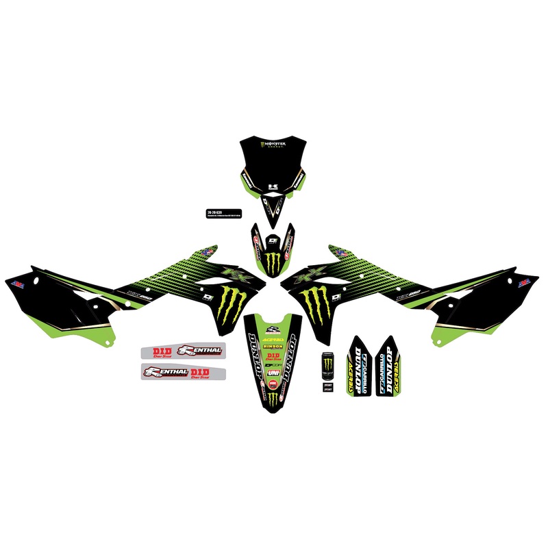 Complete Kit 19 Monster Kaw Kxf 250 Black Bg