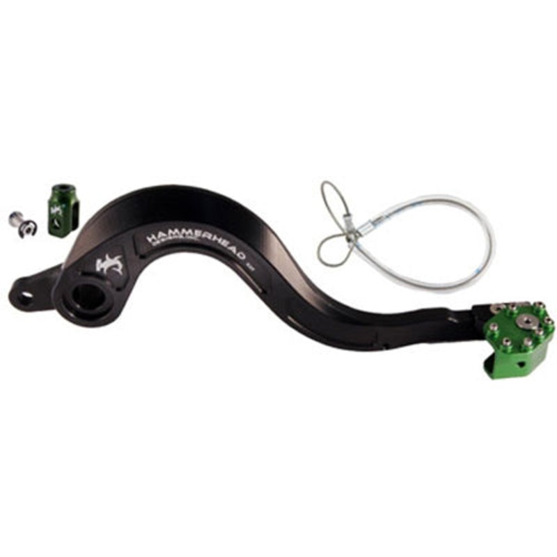 Rear Brake Lever Kit Billet Alum Tip Black/Green