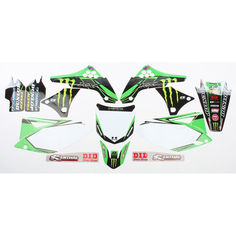 Complete Kit 16 Monster Kaw Kxf 450 09 11 Wht Bg