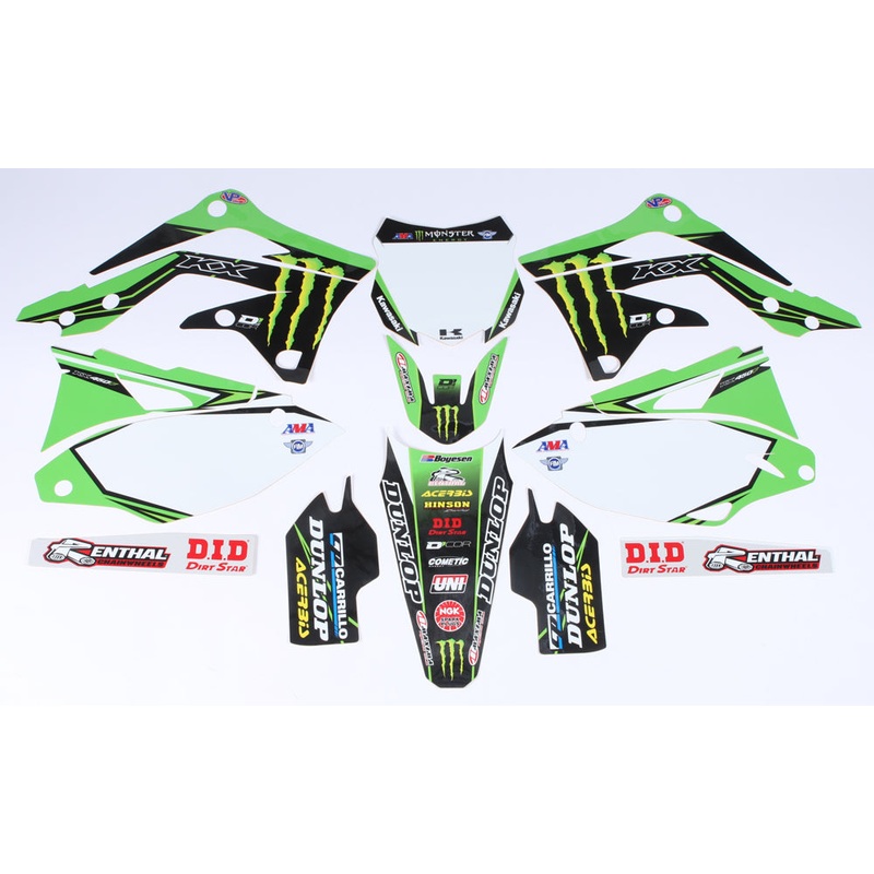 Complete Kit 16 Monster Kaw Kxf 450 13 15 Wht Bg