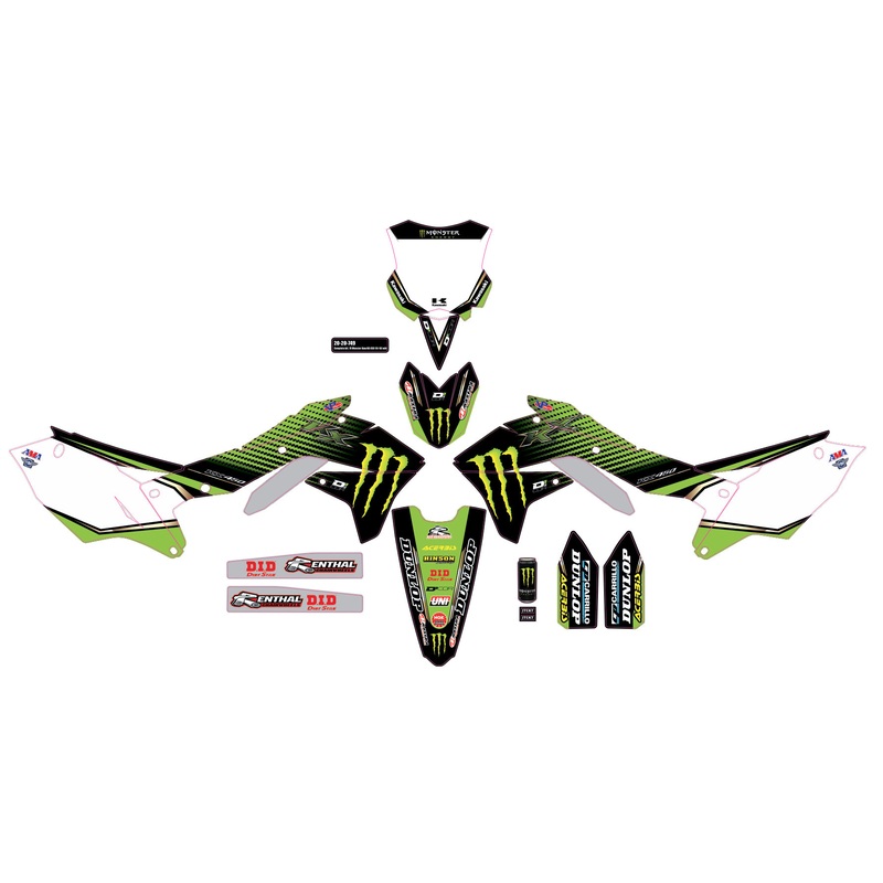Complete Kit 19 Monster Kaw Kxf 450 White Bg
