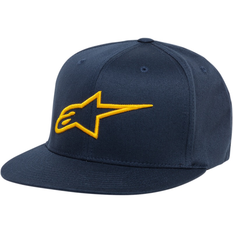 ALPINESTARS Ageless Flat Bill Hat – Navy/Gold – Large/XL 1035810157059LX
