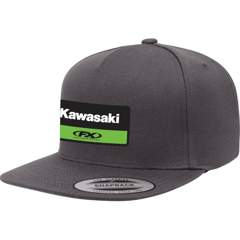 FACTORY EFFEX Kawasaki Victory Snapback hat – Charcoal Gray 28-86102