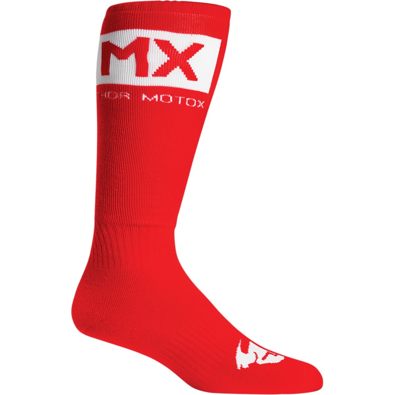THOR Youth MX Solid Socks – Red/White – Size 1-6 3431-0661