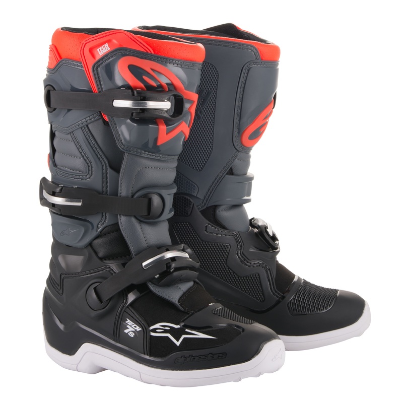 Youth Tech 7s Boots Grey/Red Sz 05