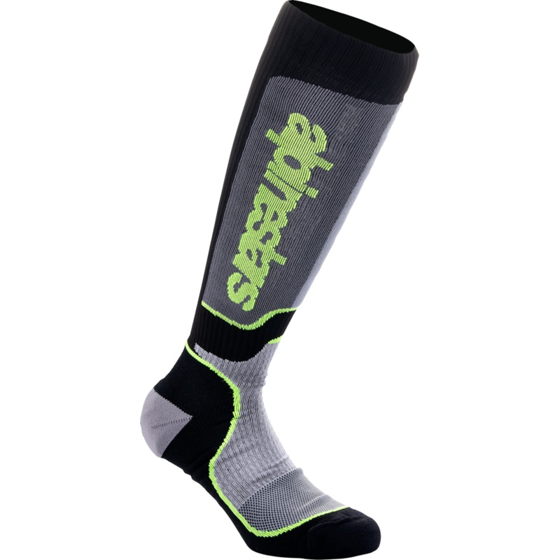 ALPINESTARS MX Plus Socks – Black/Gray/Yellow – Large 4702324-175-L