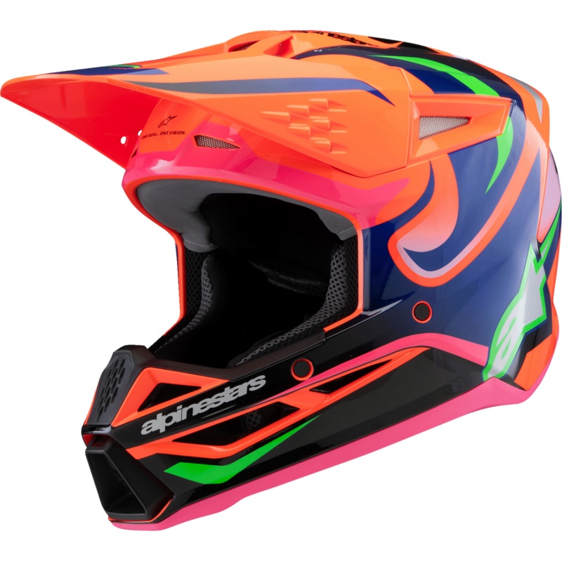ALPINESTARS Youth SM3 Helmet – Deegan – Gloss Orange Fluo/Purple/Pink Fluo – Small 8301425-433-YS